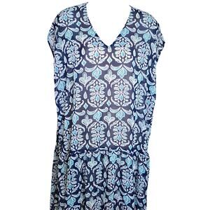 Venus Womens Cover Up Dress Small Floral Semi Sheer Boho Lounge Resort‎ Vacation